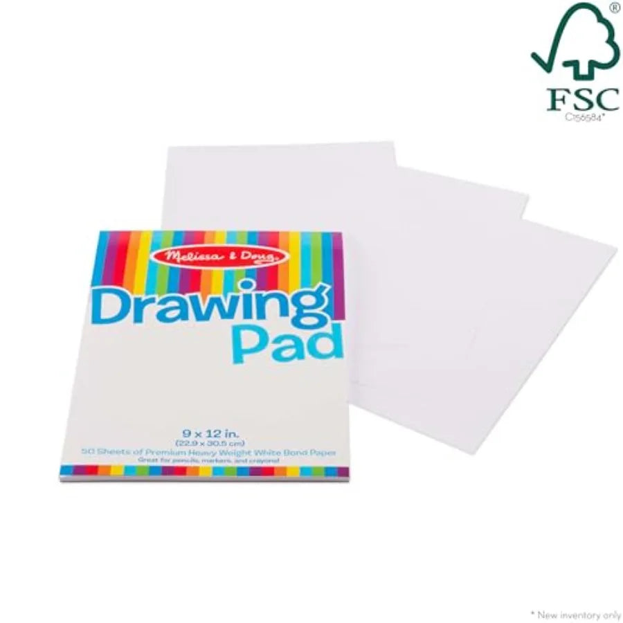 Drawing Pad 9 x 12 inches with 50 Sheets of White Bond Paper