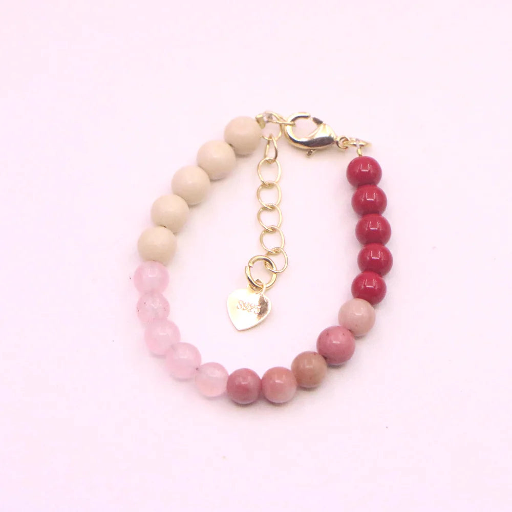 Fashion Lovely Natural Stone Crystal Bracelet Baby Baptism Lobster Clasp Parts Yoga Christmas Wedding Girls Gift Jewelry Charm