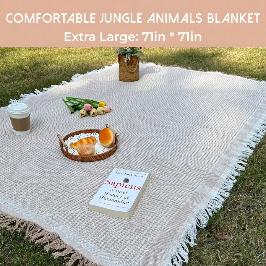 1pc Ins style Picnic Blanket, Beach Blanket, Soft & Foldable Outdoor Mat - Essential for Spring and Summer Camping, Parties