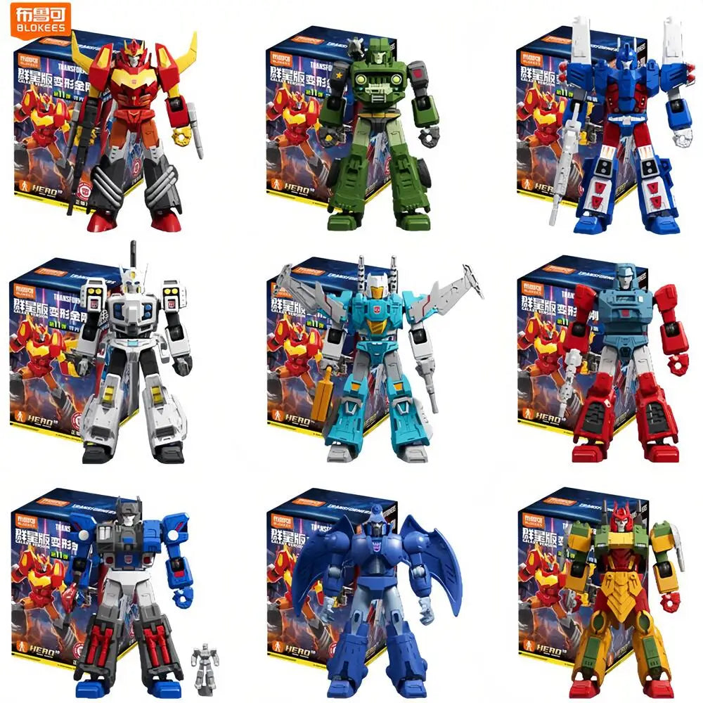 Blokees Transformers GV11-9PCS Rodimus Prime Unicron Head Blitzwing Metroplex Animation Movies Action Figure Collection Gifts