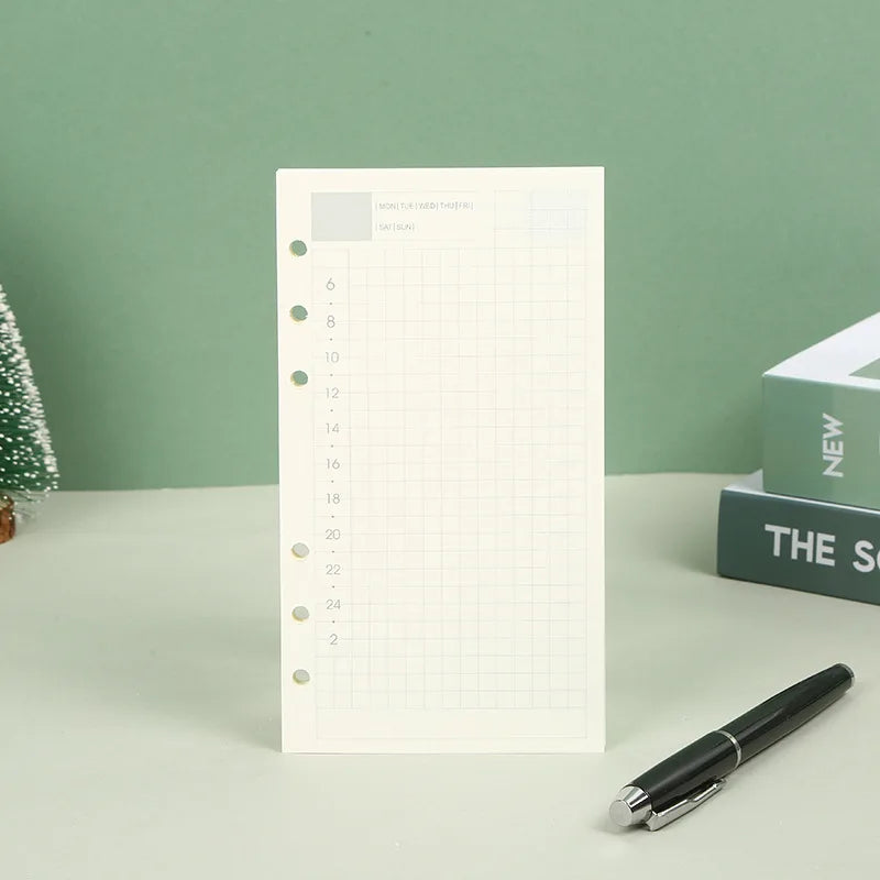 A5 A6 A7 Loose Leaf Notebook Refill Spiral Binder Inner Page Weekly Monthly To Do Line Dot Grid Inside Paper Stationery