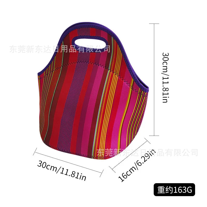 Neoprene Portable Lunch Bag Thermal Insulated Bento Box Tote Cooler Pouch Dinner Container Picnic Kid School Food Storage Bags