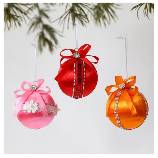 Decorative Foam Ball Set For Trees Christmas Decoration As Shown In The Figure Satin Christmas Ornaments Vibrant Modern Hues