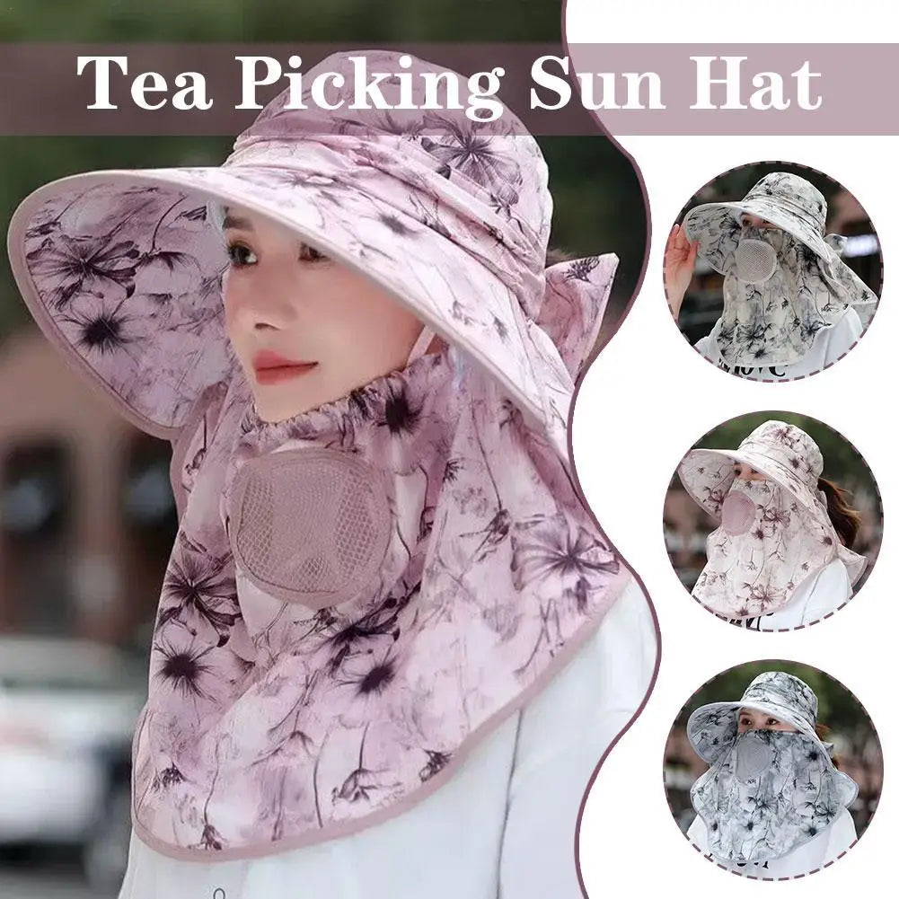 2025 New Wide Brim Sun Hat Face & Cooling Gel Band For Outdoor Wide Brim UV Protection Mesh Sunscreen Hat