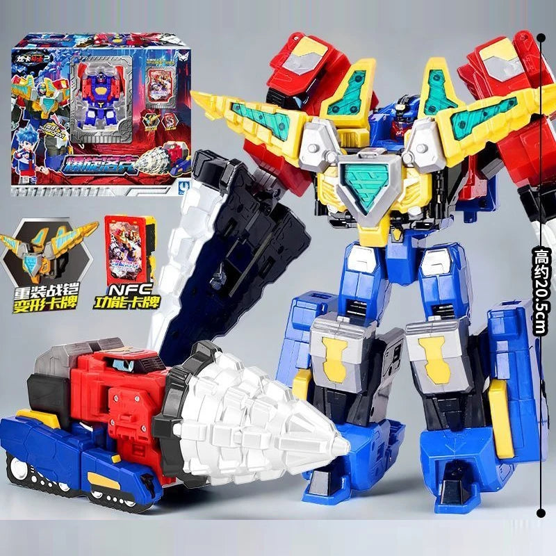 Metal Cardbot S BLUE COP TRINITY Transforming Robot SUV Car Card Truck Toy Action Figure ABS Transformation Model Children Gift