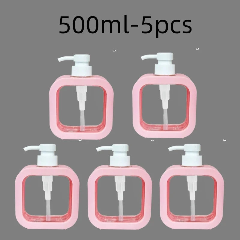 300/500ml Bathroom Soap Dispensers Refillable Lotion Shampoo Shower Gel Holder Portable Travel Dispenser Empty Bath Pump Bottle