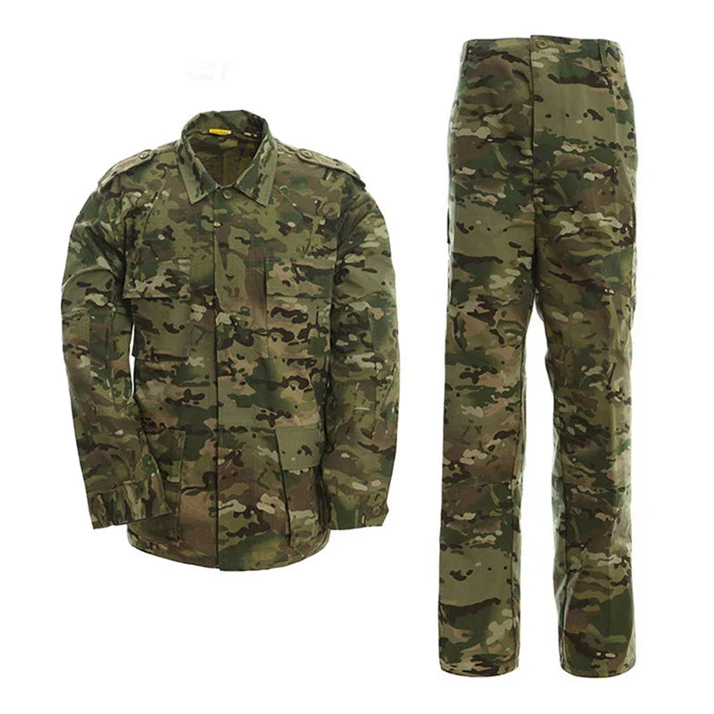 Men's BDU Camouflage Suit, Wear-Resistant, Outdoor Training Clothing, M81 WOODLAND, Seal Old School Suit, Long Sleeved Pants