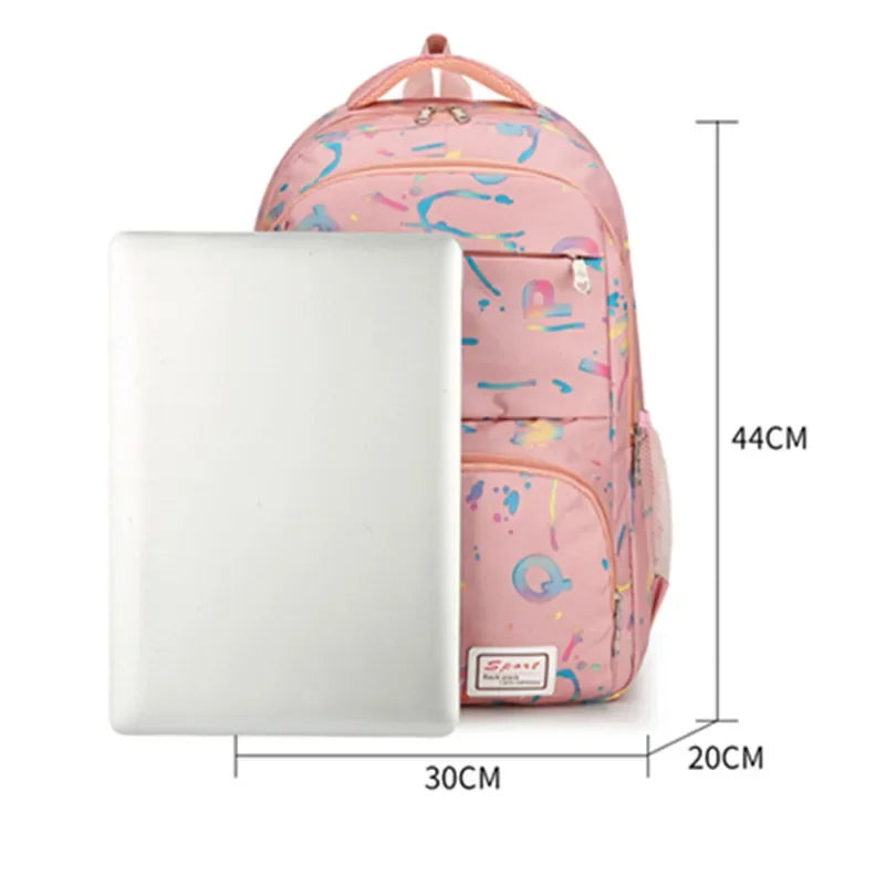 Fashion Cloth Students School Bag Large Capacity Casual Childrens Backpack Multifunctional Multilayer Solid Color Kids Backpack