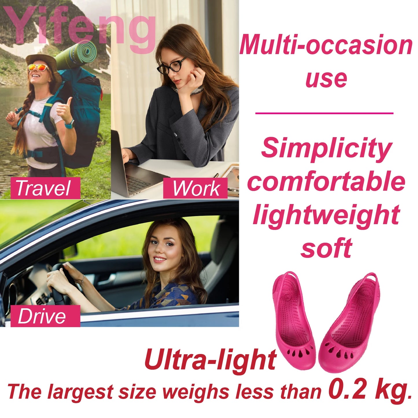Ultralight EVA Clog Satihu Summer New Lightweight Anti Slip Hole Shoes For Women's Flat Bottom Sandals Nurse Outdoor Beach Jelly