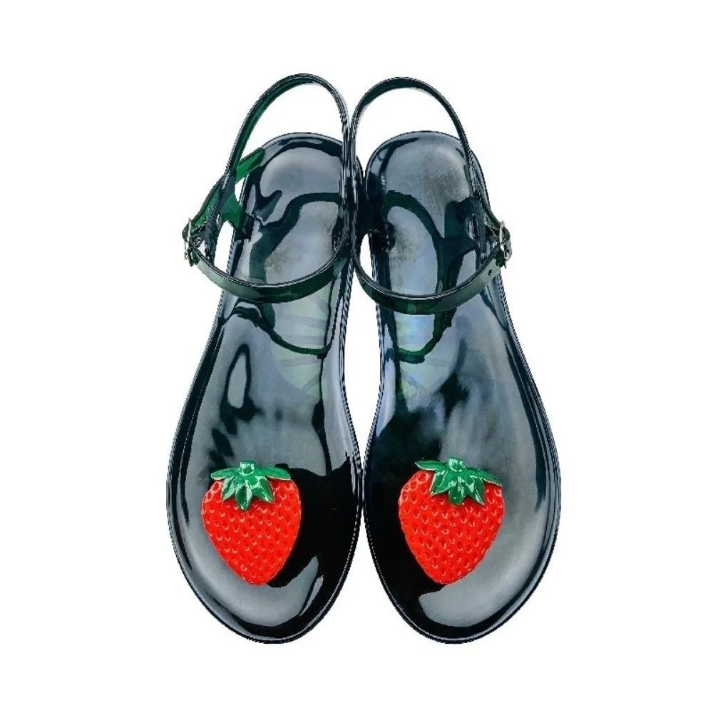 Watermelon Jelly Fruits Sandals Mango Grape Bee Lemon Orange Korean Style Slippers Soft PVC Bottom Non Slip