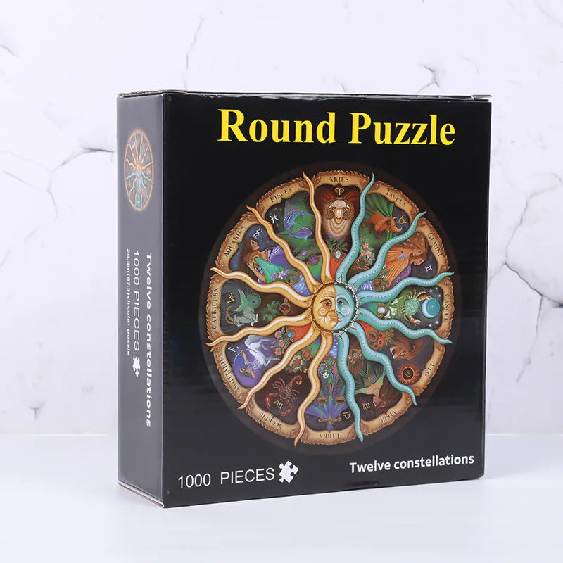 Adult Puzzle 1000 Pieces Challenge Games Learning Educational Puzzle Toys Moon Puzzle Rainbow Starry Space Traveler Flat Puzzle