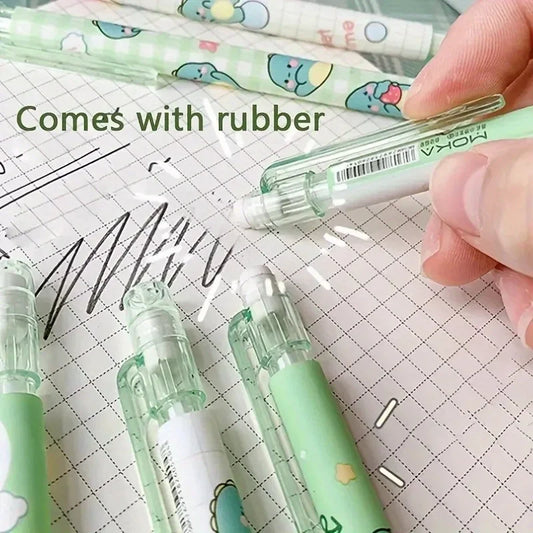 5pcs Automatic Pencil Cute Mechanical 0.5mm Pencil Set With Refills Retractable Pencil School Kids Stationery Office Supplies