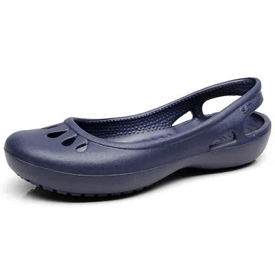2023 Women 1 Jelly Sandals Home Non-slip Summer Hole Shoes Female Flat Slippers Plastic Female Waterproof EVA Garden