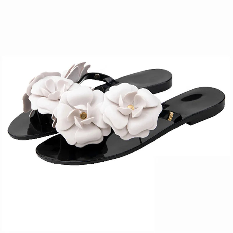 Comemore Summer Women's Shoes 2025 Flip Flops Women Slippers Female Beach Sandals with Floral Ladies Jelly Shoes Sandalias Mujer