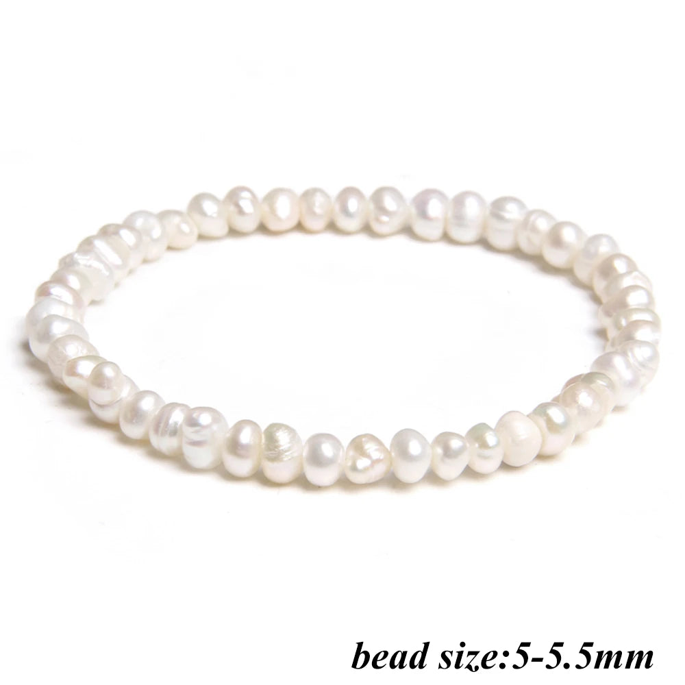 2024 New Natural Freshwater Pearl Stretch Bracelet Elegant Retro Female Pearl Bracelet High Quality Jewelry Gift For Women