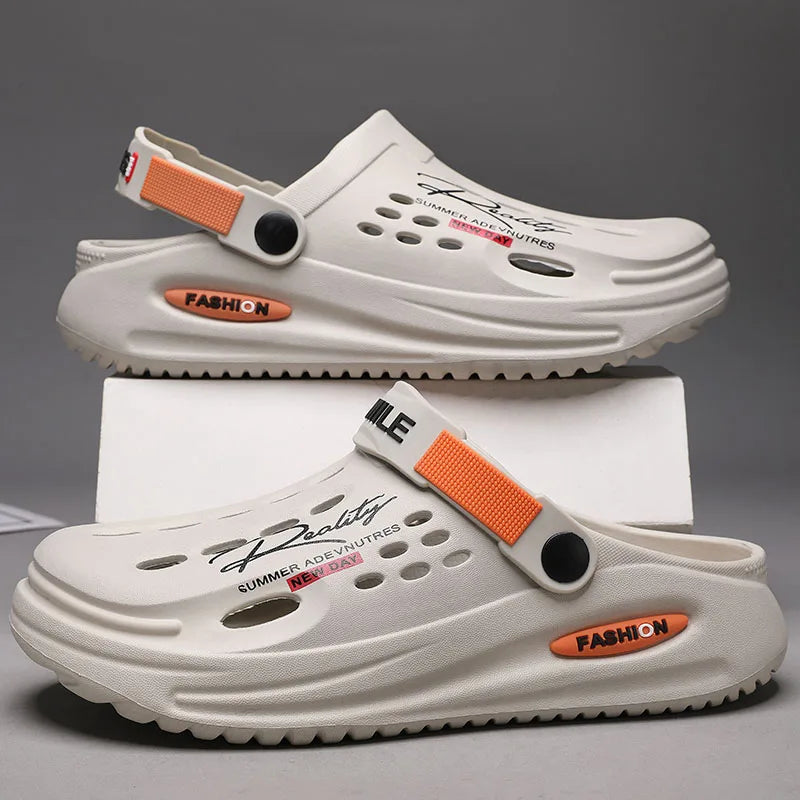 Men's Slippers EVA Hole Mens Mules Non-Slip Slippers thick Soft Platform Slide Fashion Comfortable Men's Sandals Summer Shoes