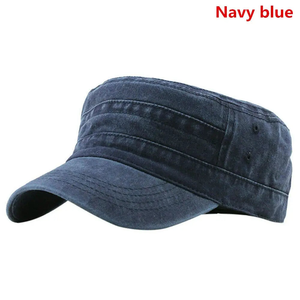 Big Head Man Large Size Pure Cotton Army Flat Cap Outdoors Baseball Cap Summer Polyester Plus Size Military Hat