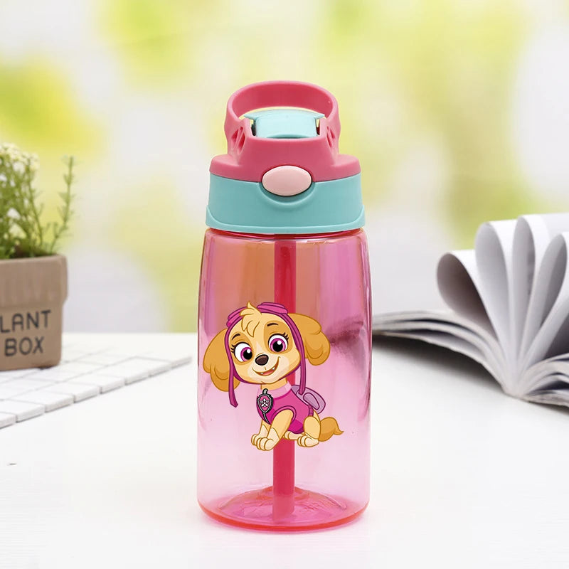 480ml Paw Patrols Water Bottle With Straw Portable Travel Bottles Gym Sports Fitness Cup Summer Cold Water Juice Drinking Bottle