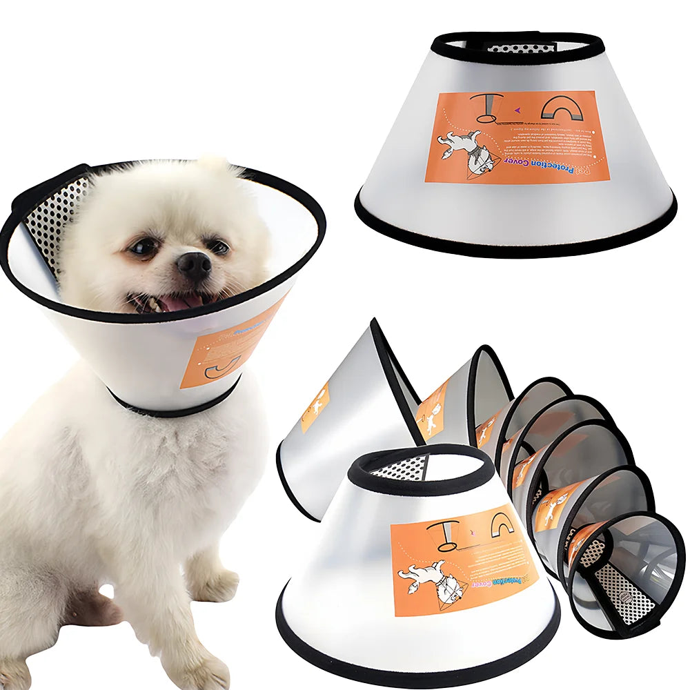 Adjustable Soft Pet Recovery Collar - Anti-Lick & Anti-Scratch Elizabethan Cone for Post-Surgery Wound Protection