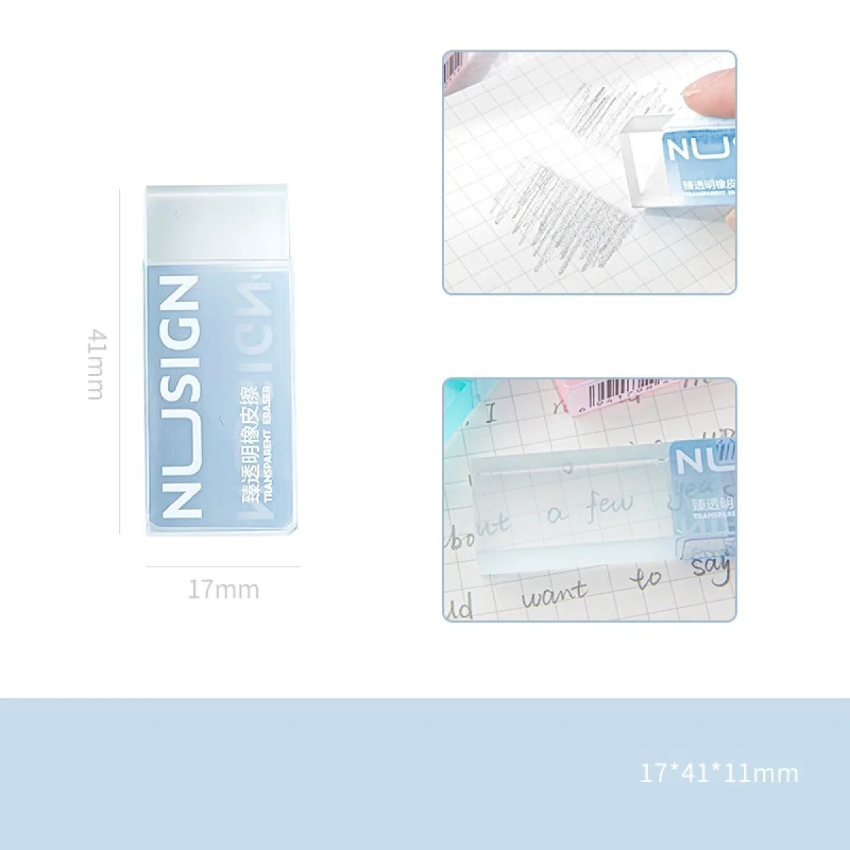 1/36Pcs Lovely Transparent Eraser for Kids Ins Simplicity Solid Color Eraser Pencil Eraser Back To School Cute Student Supplies