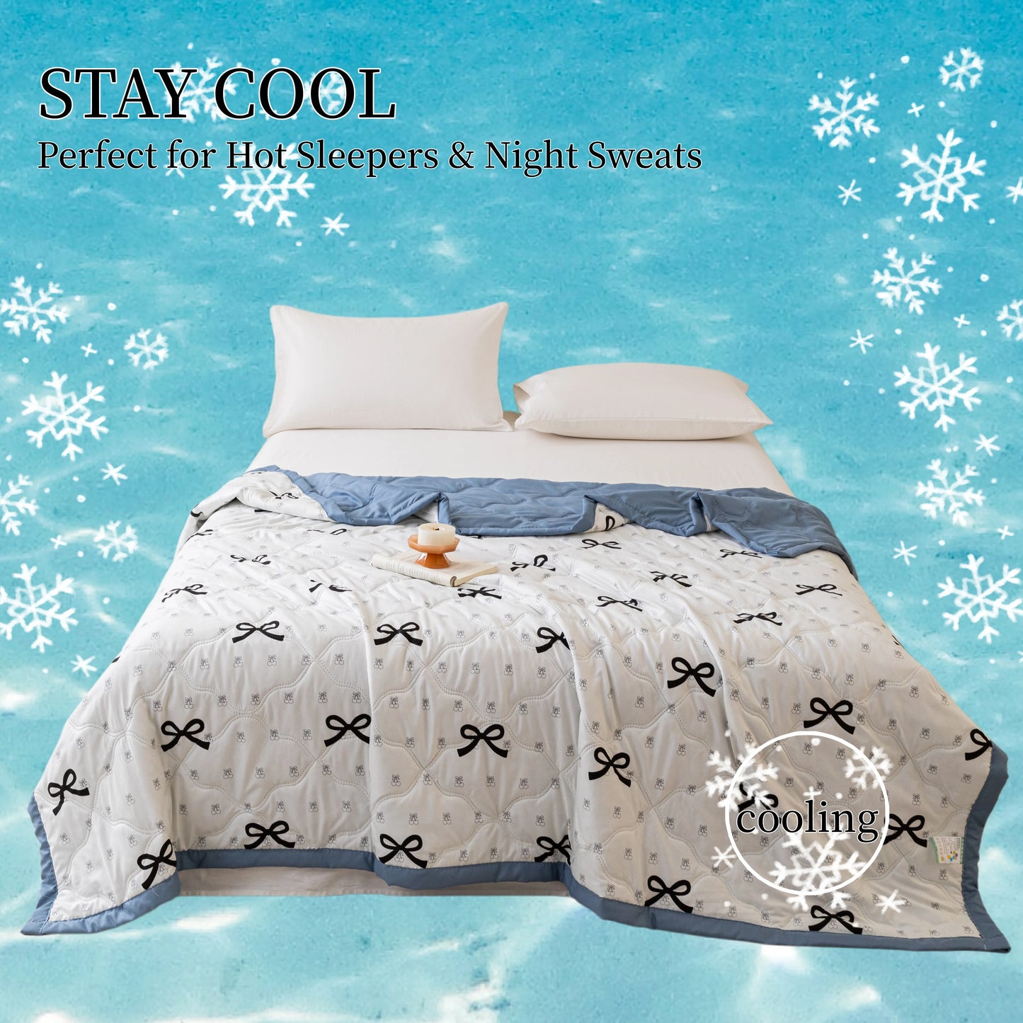 Cooling Butterfly Summer Quilt, Lightweight Washed Quilted Comforter, Machine Washable Air Condition Blanket for Hot Sleepers