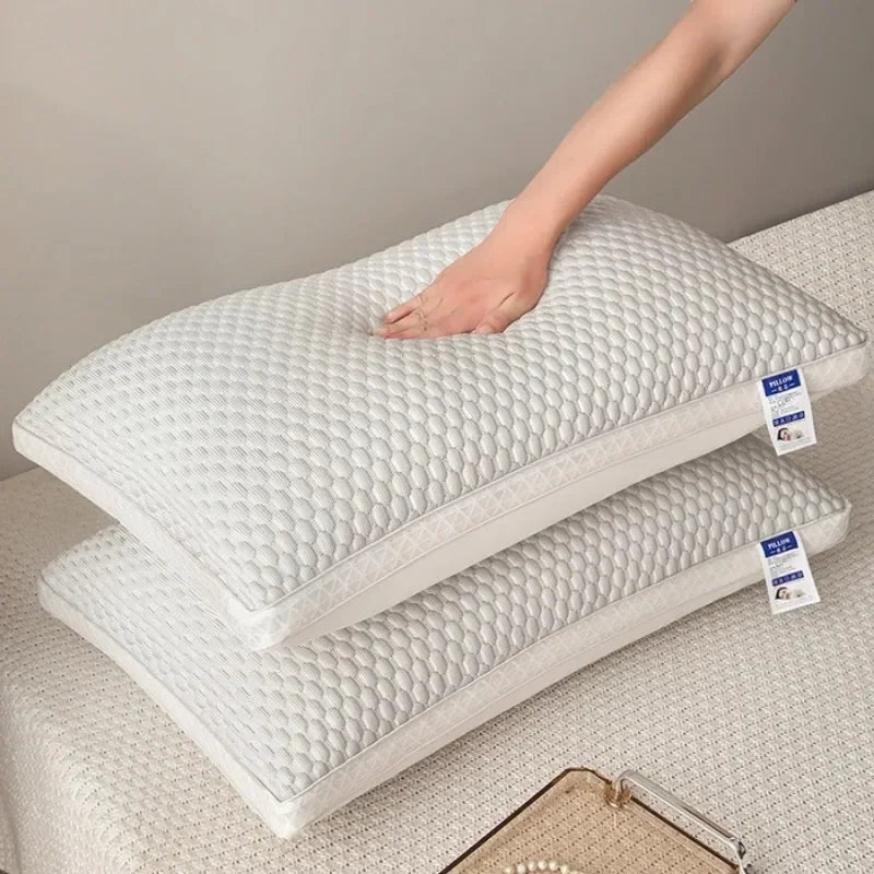 3D Ice Beans Cooling Pillow Summer Breathable Cervical Neck Support Pillow Washable Non-collapsible Pillow Core for Home Sleep