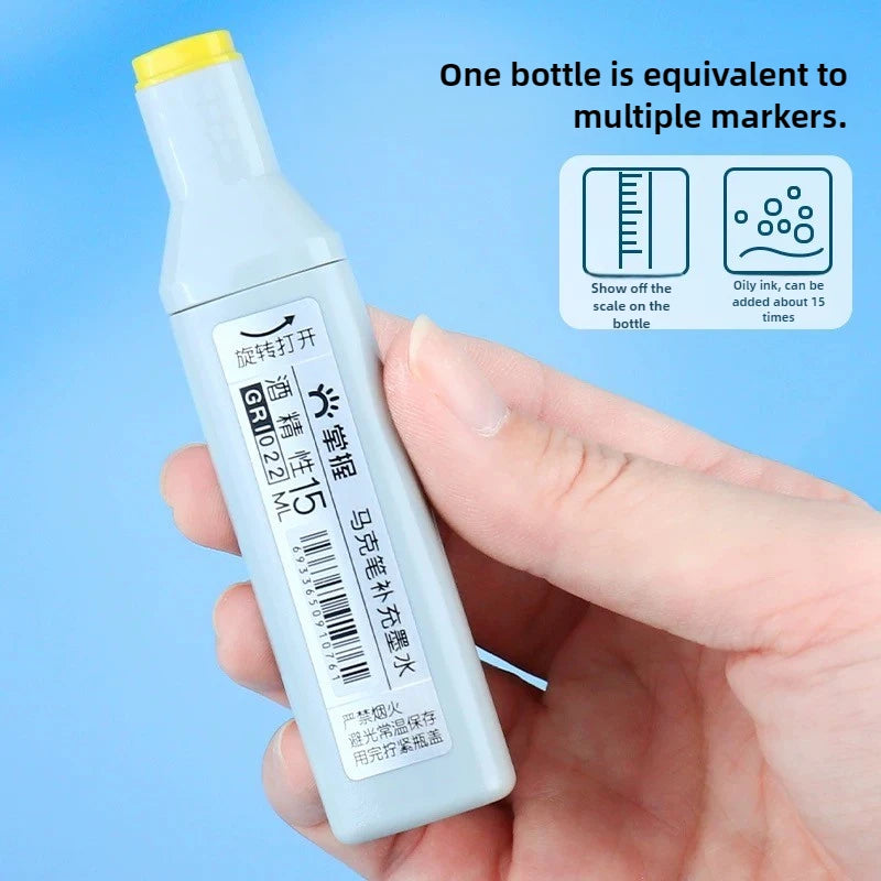 Optional 1/168 Colors 15ml Art Marker Oily Ink Supplement DIY Hand-painted Notice Poster Color Office School Supplies Stationery