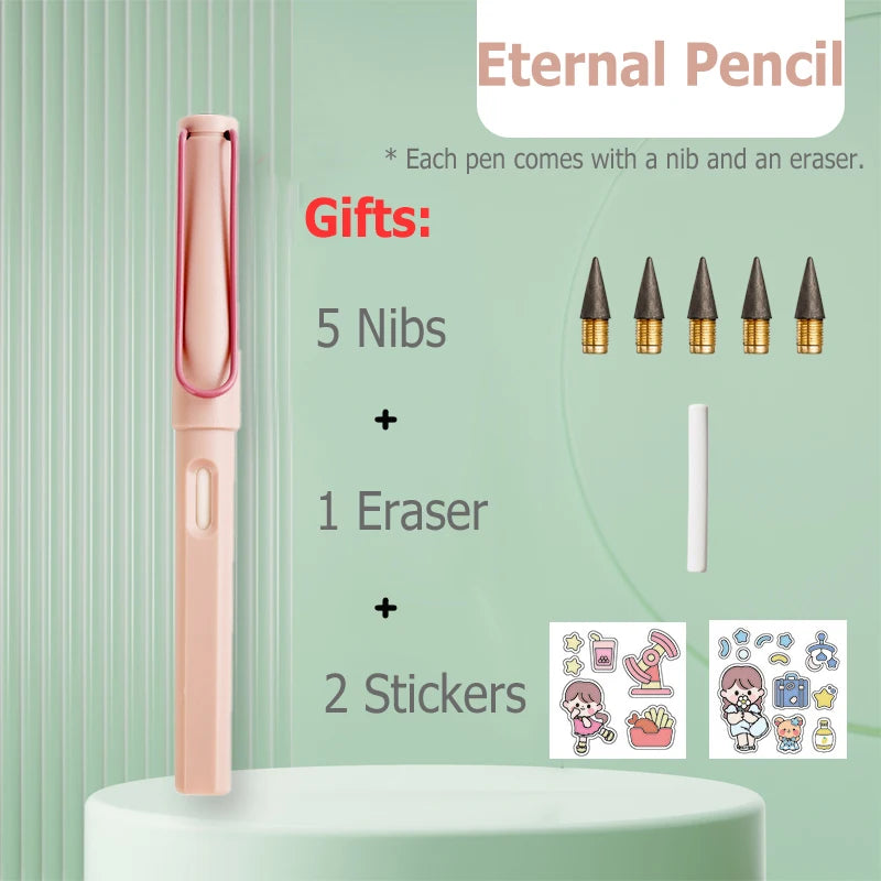 HB Eternal Pencil Mechanical Pencils no need to Sharpen Easy to Wipe Cute DIY Kawaii Korean Stationery School Supplies for Child