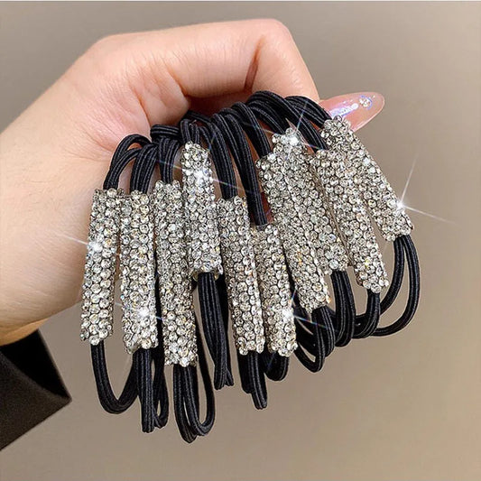 Rhinestone Hair Tie High Elasticity Hair Rope Women'S Hair Accessories Suitable For Ladies Girls