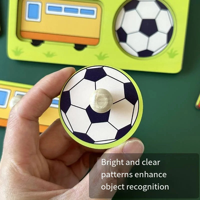 Baby Toys Montessori Wooden Puzzles Hand Grab Boards Toys Kids Early Learning Educational Cartoon Animal Fruit Vehicle Cognitive