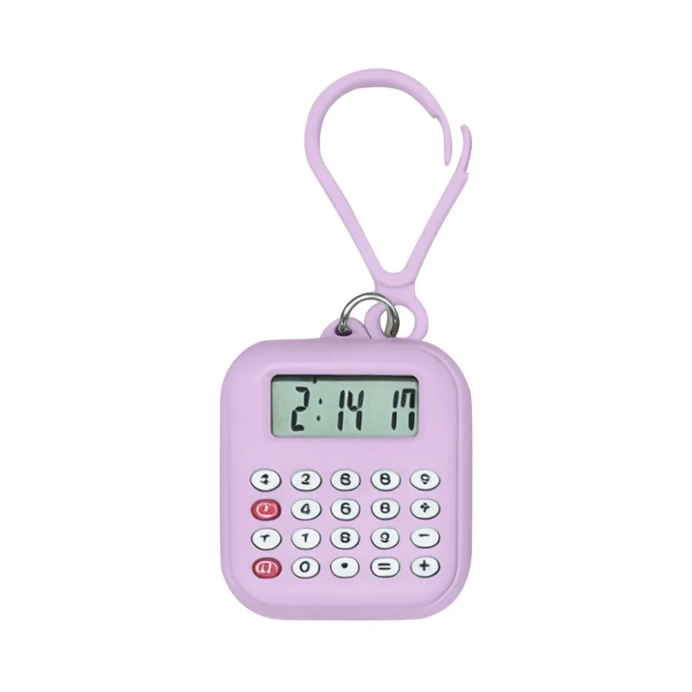 Multifunctional Mini Calculator 8 Digits Display Silent Button Electronic Calculator Lightweight Portable Keychain Calculator