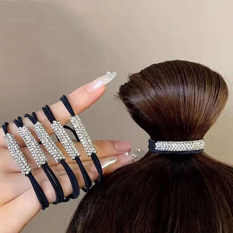 Rhinestone Hair Tie High Elasticity Hair Rope Women'S Hair Accessories Suitable For Ladies Girls