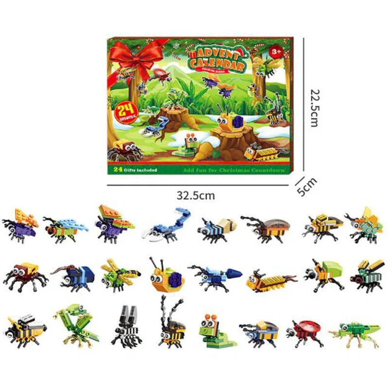 Jungle Animals Building Block Advent Calendar – 24 Stocking Stuffer Toys