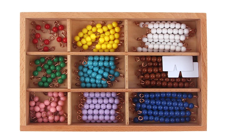 Montessori Counting Game for Children Colorful/ Golden Beads Box Kids Numbers Learning Resources Early Childhood Education Toy