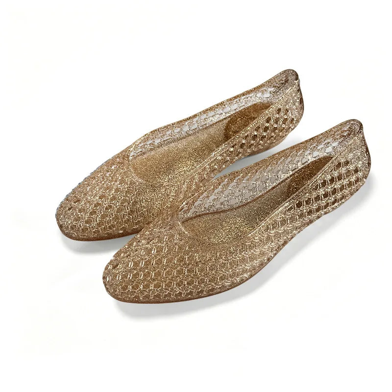 Summer Women Flat Korean Jelly Shoes Ins Outdoor Versatile Sweet Casual Clogs Outdoor Daily Commuter Travel Sandals