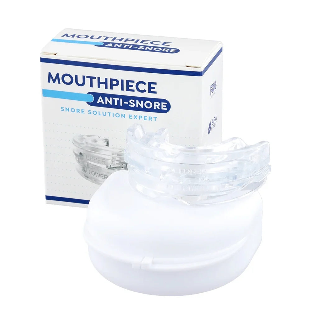 Reusable Anti Snore Mouth Guard with Storage Box Anti Snoring Bruxism Mouth Guard Improve Sleeping Reduction Snoring Device