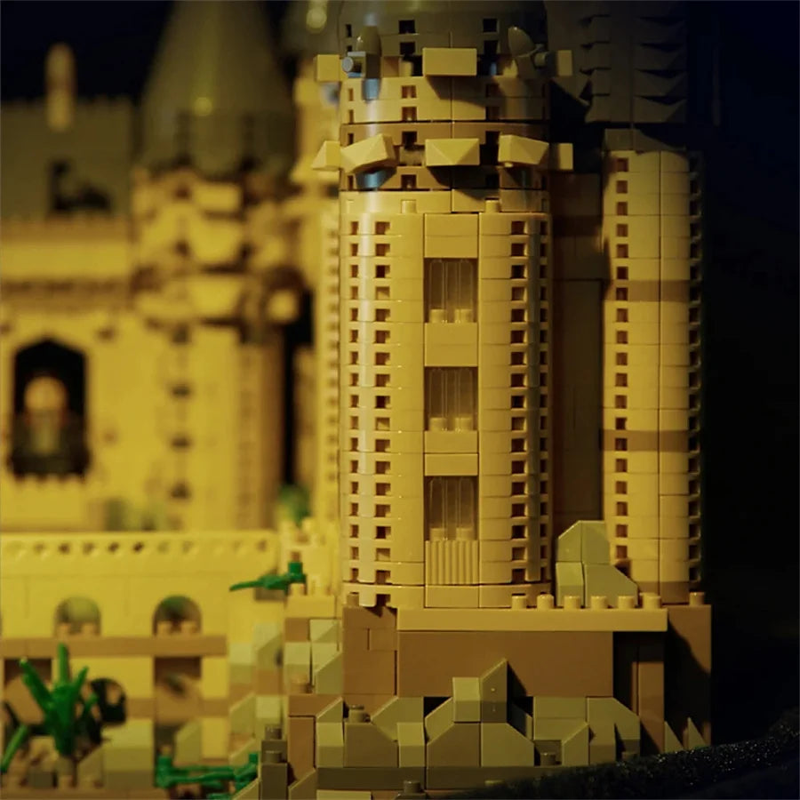 6369pcs Creative Magic Castle Building Blocks with Light STEM Educational Toy DIY Model Kit Desktop Decoration Gift for Kids