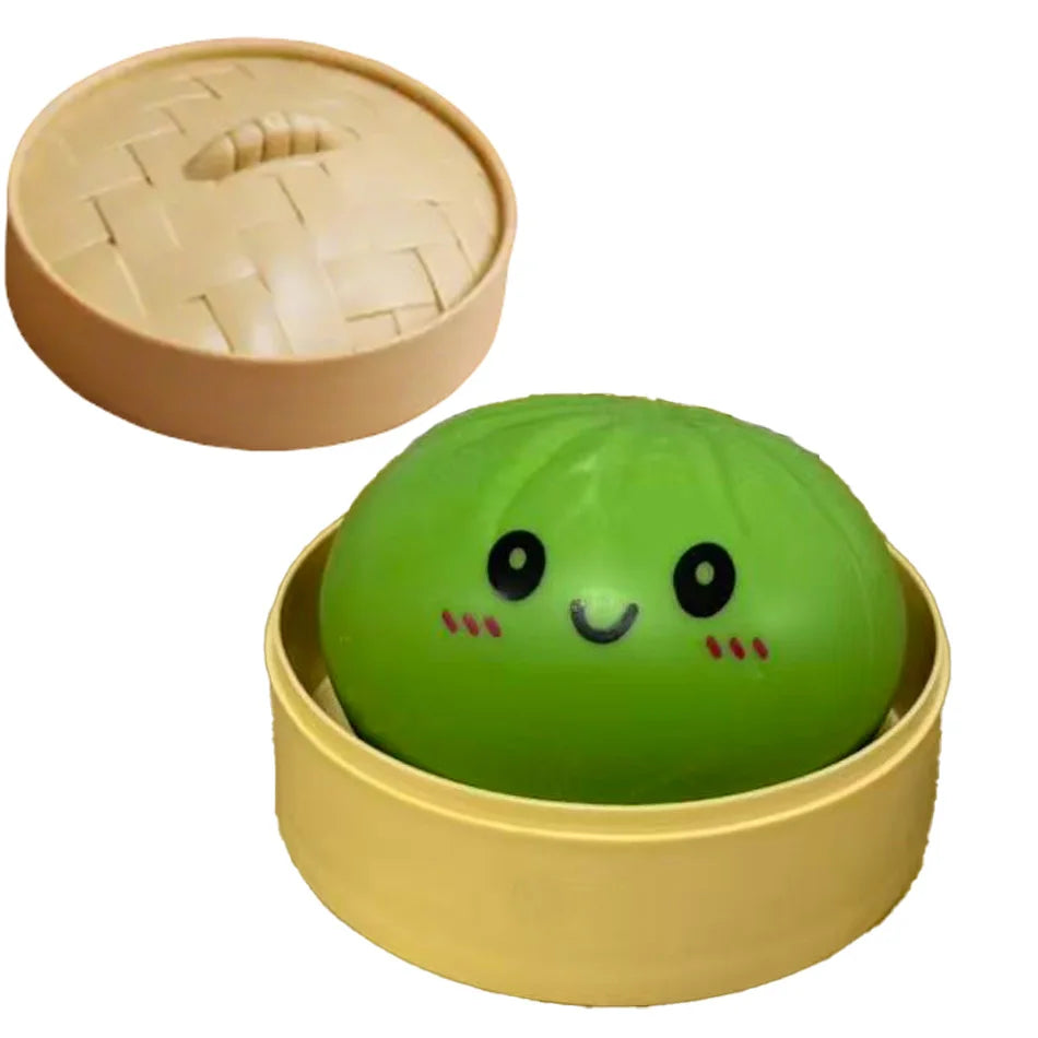 Dumpling Pressure Dumpling Squishies Cute Colorful Bun Toy Slow Rising Stress Relief Fidget Toy for Kids Adults Anti-Anxiety Gif