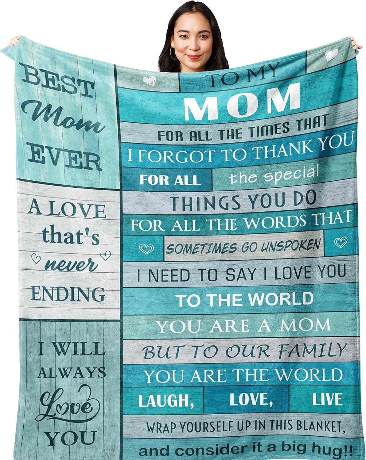 1PC Gift To Mom Thin Blanket for Anniversary Birthday Mothers Day Fathers day for Mom Dad Wife Sister Grandma Abuela Soft Throw