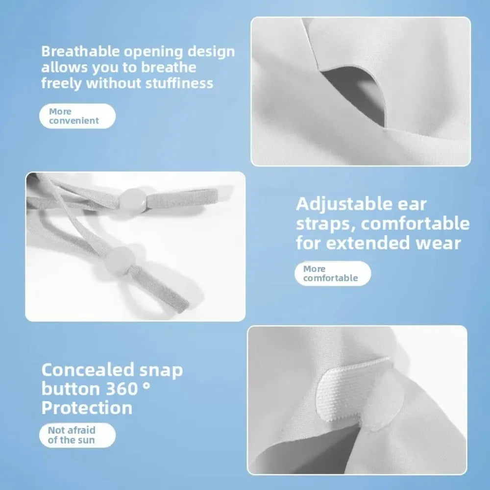 Summer UV Protection Mask Ice Silk Women Cooling Breathable Face Gaiter Sun Dustproof Eye Cover for Outdoor Sports Travel