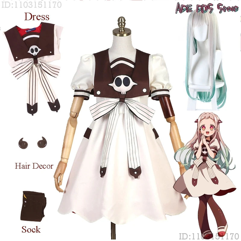 Anime Jibaku Shounen S2 Cos Yashiro Nene Cosplay Anime Girls Roleplay Toilet-bound Wig Dress Halloween Party Couple Outfit
