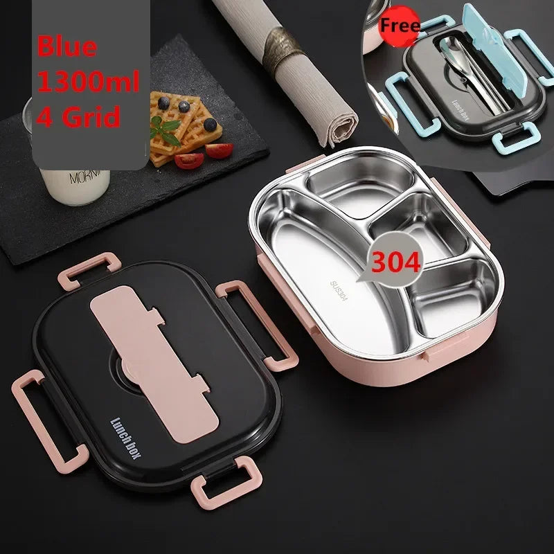 Japanese Kids thermal Lunch Box 304 stainless steel Bento Tableware Compartment Microwave Container Box Thermos for Food