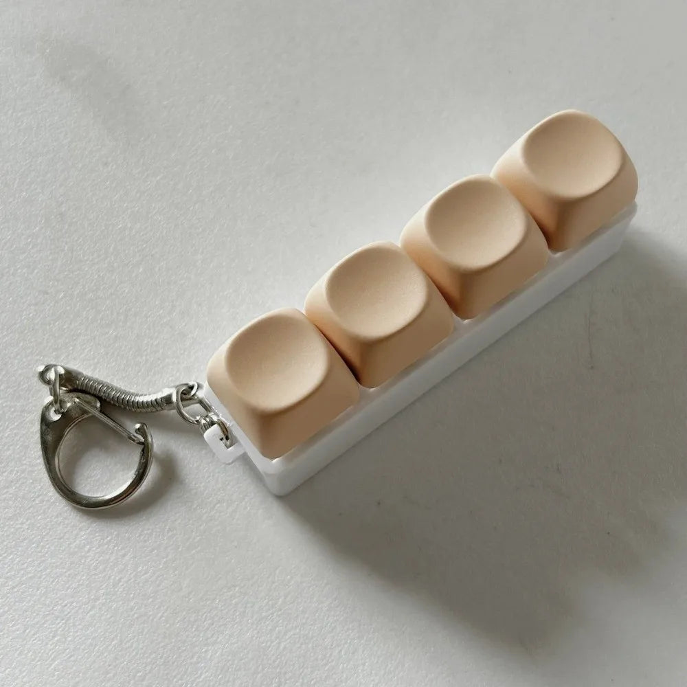 Relaxing DIY Keyboard Fidget Keychain Keycap Keys Button Finger Keyboard Cap 4/9Keys Relief Stress Clicker Toy Adult