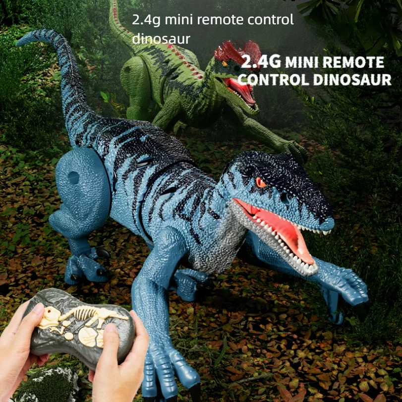Children's Remote-controlled Velociraptor Tyrannosaurus Rex 2.4G Five Way Simulation Sound And Light Electric Mini Remote-contro