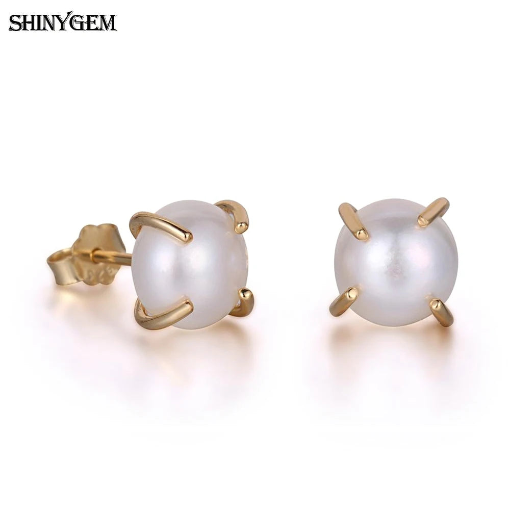 Exquisite Fashion S925 Silver Talon Freshwater Stud Shape Earrings Natural Pink Pearl For Women Girl Trendy Jewelry Gift
