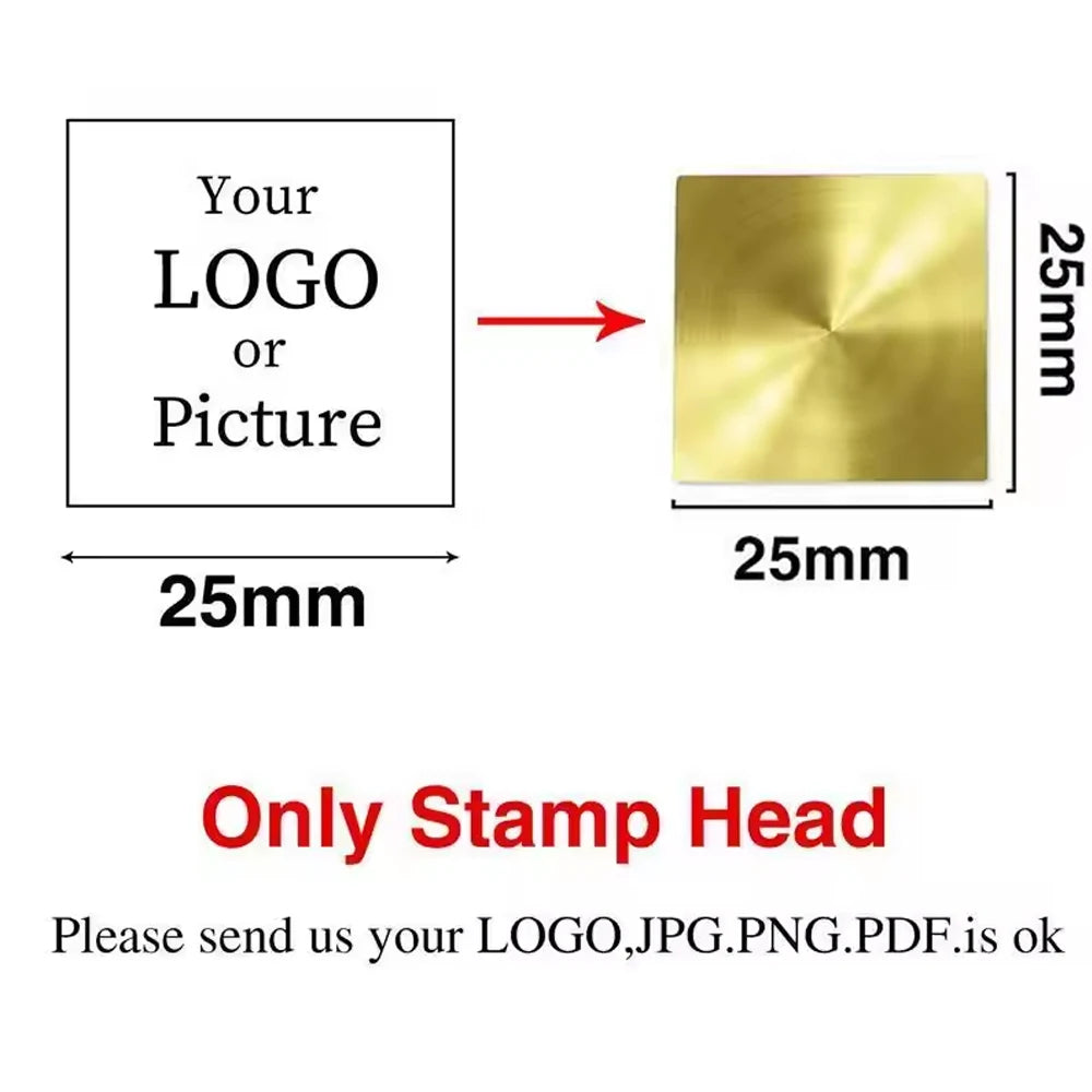 Custom Brass Wax Seal Stamp – Personalized Logo Head in 25–50mm