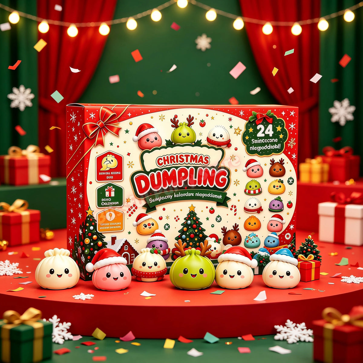 Christmas Squishies Advent Calendar – 24-Day Dumpling Squeeze Blind Box