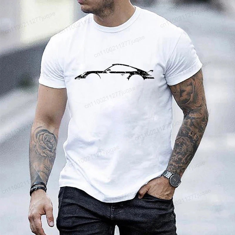 Minimalist Style T-Shirt for Men Women,Round Neck Short Sleeve Tee Shirts, Funny Race Car Printed T-Shirts for Men & Women Tops