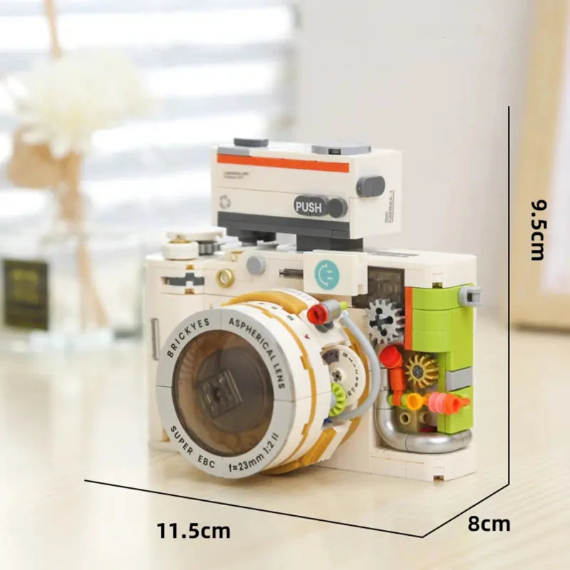 Creative Building Blocks Mechanical Universe Retro Camera Assembled Handmade Toys Model Ornaments DIY Educational Leisure Toys