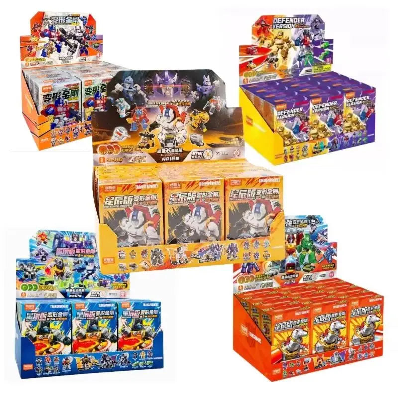 Hot Blokees Transformers Defender/Galaxy/Shining Version Blind Box Complete Series Optimus Prime Action Figure Model Toys Gift ﻿